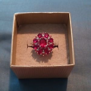 Ruby Stone and silver dinner ring